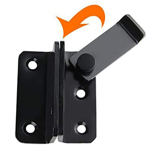 Sliding Barn Door Lock, Stainless Steel Gate Latches Flip Latch Safety Door Bolt Latch Lock for Wine Cabinet, Bathroom, Outdoor, Garage, Garden, Closet Door (Black-Right Locker-Small) - color: Black-Right Locker-Small