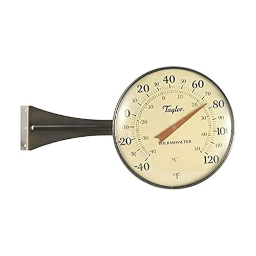 Taylor 480BZN Heritage Metal Dial Outdoor Thermometer, One, Bronze 8.5-Inch - style: New