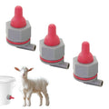 3 Pack Goat Nipple Soft Rubber Lamb Milk Nipples with Fixed Base | Soft Food Grade Rubber Replacement Lamb Sheep Nipples, Anti-Backflow Feeder for Goat Pig Dog Cat Animal Farm Feeding Supplies - color: Red+Grey, size: 1 Count (Pack of 3)
