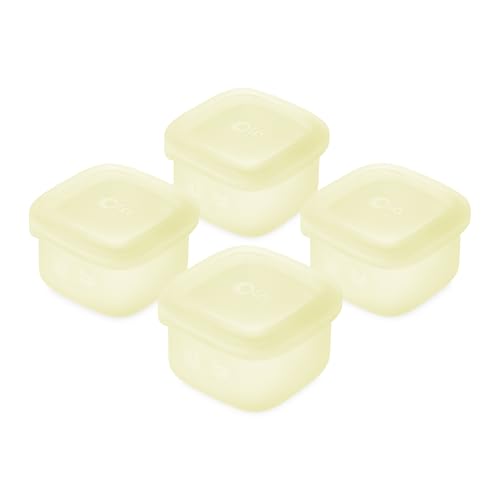Olababy Silicone Baby Food Storage Containers 4pk, 2oz (Lemon) | For Baby Food, Snacks, Formula, Puree & Sauce. BPA & Micro Plastic-Free. Daycare Essentials for Toddlers. - color: Lemon, size: 2 oz