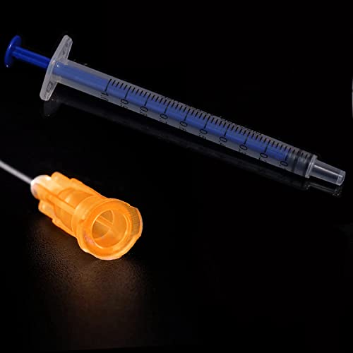 25 Pack 1ml/cc Plastic Syringe with 25Ga and Cap, Individually Sealed Wrapped, for Scientific Labs, Measuring Liquid, Refilling Cartridges or Glue Applicator - style: 25 Pack-1ml 25gauge