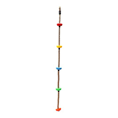 Rainbow Craft 6.5FT Colorful Climbing Rope with 5 Knotted Footholds | 110lbs Capacity, Ages 3+, Rope 78.7in, 5 Colors, For Swing Sets & Slacklines
