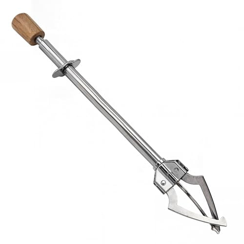 Multifunctional Food Clamp with Non-Slip Handle, Telescopic Ice Cube Grabber, Stainless Steel Pickle Fork, Olives Pickled Onions Utensil