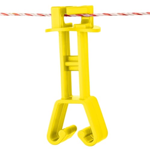 25-Pack Electric Fence Chain Link Extended Insulators, Yellow | Secure Offset Design · Fits Chain Link Fences & U Posts · For Wire, Polywire, Poly rope & Tape - color: Yellow