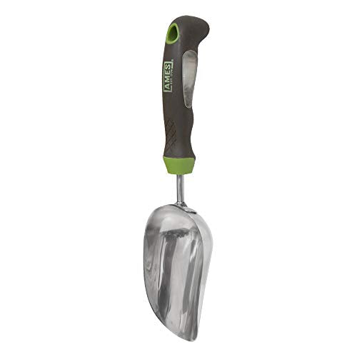 AMES 2445400 Stainless Steel Hand Soil Scoop with Ergo Gel Grip, 13-Inch, Gray - size: 13-Inch, style: Hand Transplanter