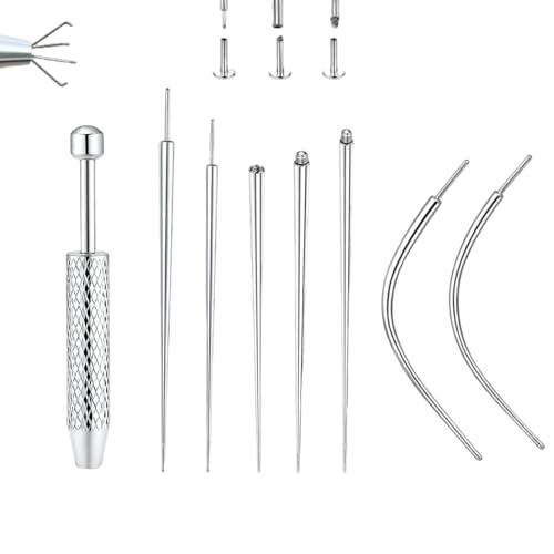 16G 18G Piercing Taper & Ball Grabber Tool -Flat Back Earrings Applicator Tool,Body Piercing Kit for Changing Jewelry