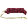 Basic Cotton Lead Rope w/Stud Chain - color: Burgundy
