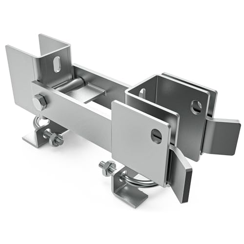 Chain Link Fence Double Gate Latch for 1-3/8" Gate Frame Residential Strong Arm Chain Link Fence Gate Latch Double Gate Latches for Metal Gates Swing Gates - color: Silver for 1-3/8" Gate Frame