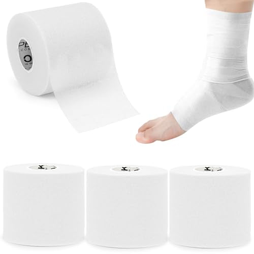 OK TAPE Pre Wrap Tape 4-Rolls 120 Yds Athletic Foam Underwrap for Sports | Protect for Ankles Wrists Hands and Knees, Soft, Breathable, Skin-friendly and Latex-free 2.75 Inches - White - color: White, size: 2.75 Inch x 30 Yards