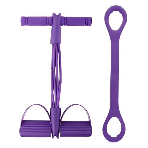 21 Fitness Resistance Bands-6 Tube Pedal Ankle Puller, Multifunction Tension Rope, Pedal Resistance Band with Handle Sit Up Exercise Equipment Home Gym Tummy Trainer for Men Women
