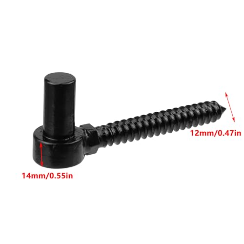 Antrader One-Piece Molding Chain Link Lag Screw Hinge,Gate Hinges,2Pcs | M12 Screw Eye Hook Hinge Bolts with Hole Dia 5/8 Adjustable Gate Sag for Wooden Fence,Farm Gate
