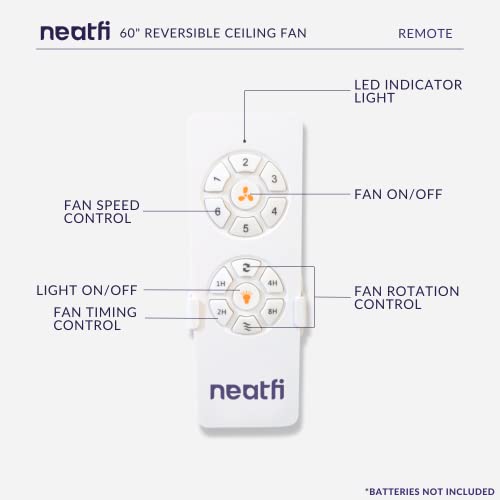 Neatfi 60" Ceiling Fan No Light – 3 Solid Wood Blades, Quiet DC Motor | 6-Speed Modern Flush Mount Low Profile Ceiling Fan with Remote | Bedroom, Living Room, Kitchen (Black, 60 Inches) - color: Black, size: 60 Inches