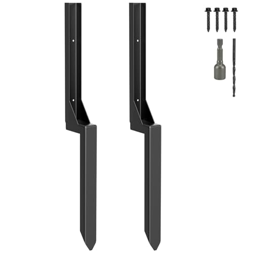 2 Pack Fence Post Repair Kit 1/8" Thickened Anchor Spike for 4x4/6x6 | 1/8" Thickened Carbon, Heavy Duty Fence Post Anchor Ground Spike, For Repair Tilted, Broken 4x4/6x6 Wood Fence Post