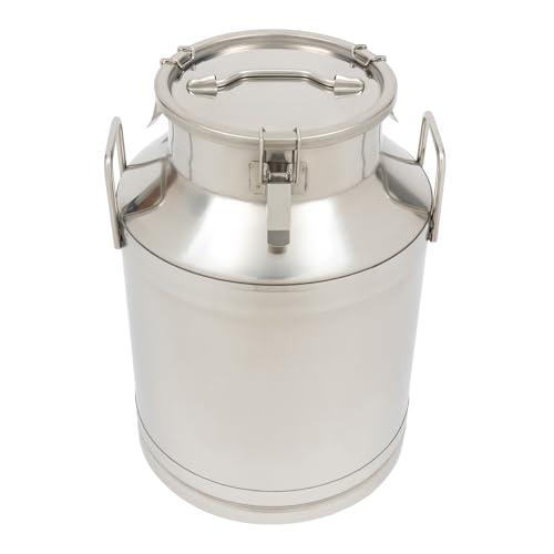 DYNAMI 13.2Gal Stainless Steel Milk Bucket With Sealing Lid and Carry Handle,0.04inch Thickened Stainless Steel Milk Can Large Liquid Container Storage,for Wine, Oil Storage Transport (50L/13.2Gal) - size: 50L/13.2Gal