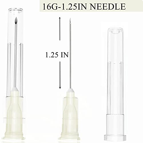 100 Pack 16Ga 1 1/4 Inch Stainless Steel Dispensing Lab Tools Accessories for Scientific Labs, Measuring and Refilling, Individually Wrapped - size: 16G 1-1/4 inch