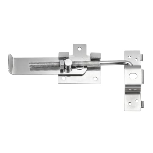 7 Inch Barn Door Jamb Latch with Hook for Barn & Bi‑Parting Sliding Doors | Heavy Duty Barn Door Latch Zinc-Plated Barn Sliding Door Hardware Lock Latches, Resists Livestock & Wind Impact
