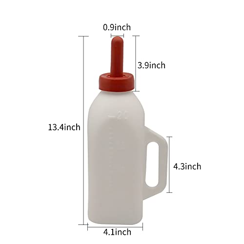 Calf Bottle with a Replacement Nipple 2.11 Quart Milk Feeder Nursing Feeding Bottle