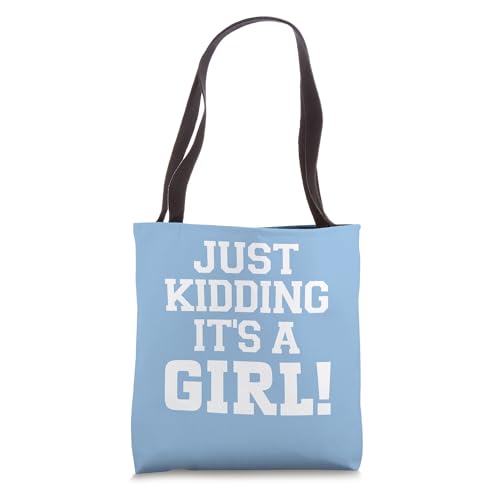 Just Kidding It's a Girl Pink Gender Reveal Party Supplies Tote Bag