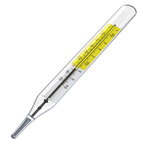 Glass Thermometer Mercury Free Clinic Traditional Dual Scale C&F 3PK