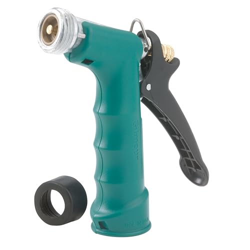 Gilmour Insulated Grip Nozzle with Threaded Front | Ergonomic Handle, Hot Water Compatible, Trigger Lock, Flow Control, Threaded Tip, Concentrated Stream