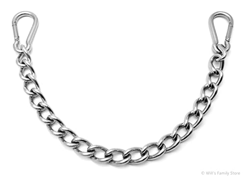 Will's Family Store 12 inches Stainless Steel Horse Curb Chain Tom Thumb Snaffle Chain - size: 1 pack, style: Tom thumb snaffle