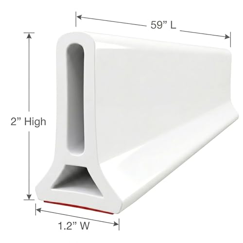39Inch Collapsible Shower Threshold Water Dam 2" High Shower Barrier Water Stopper 2" Tall Shower Water Guard To Keep Water In Shower Dry And Wet Separation Bathroom Wheelchair Accessible - color: White, style: 39inch