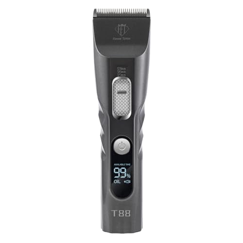 Professional Dog Grooming Clipper, T88, 4000mAh Battery, Ultra-Quiet Motor, 440C Stainless Steel Blade - color: Black