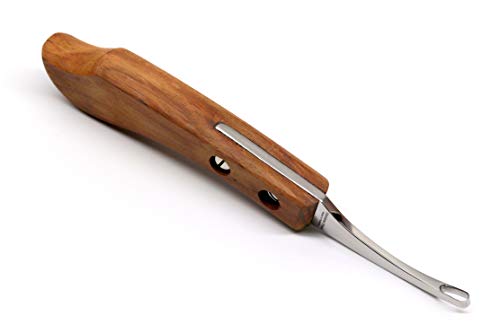 Farrier Hoof Abscess Small Loop Stainless Steel Knife with Wooden Handle 8" Long which is Designed to be Easy to use for All Veterinarians.
