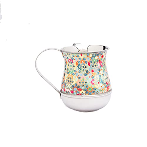 EMANUEL Yair Printed Aluminum Hand Washing Cup for Netilat Yadayim (Abstract NY-5) - color: Abstract NY-5