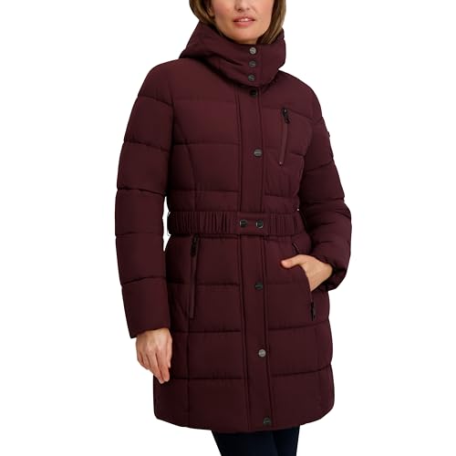 Nautica Women's Maxi Puffer - color: Chianti, size: Small