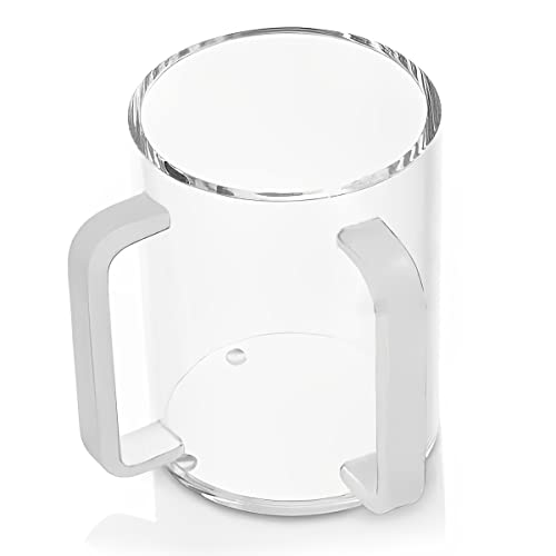 Lucite Hand Washing Cup, Dual Handle Wash Cup, Jewish Ritual Clear Negel Vasser (Silver, 1) - color: Silver