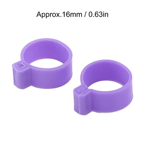 100Pcs Chicken Foot Ring Classification Marking Purple Poultry Foot Rings Plastic Chicken Leg Bands Round Identificaiton Tags Farming Tools (16mm-Purple)