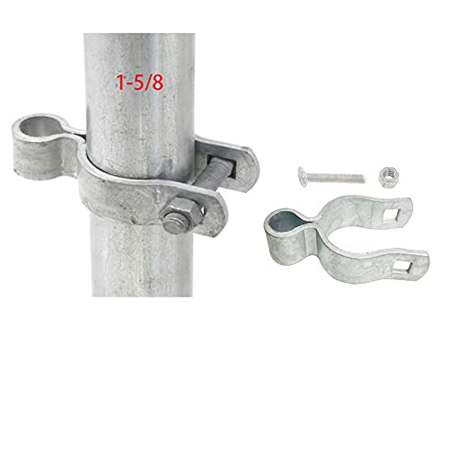2 Pack 1-5/8inch Chain Link Fence Frame Gate Post Hinge/Galvanized Steel Zinc Plated Pipe Gate Hinge for 1-5/8 Outside Diameter Post/Pipe, Nut/Bolt Included for Hinge - size: 1-5/8 Inch