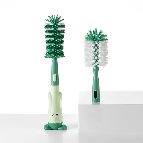Silicone Baby Bottle Brush with Stand, Water Bottle Brush Cleaner Set | Cup Cleaning Brush, Multifunctional Cleaning Brush Set - color: Green 1