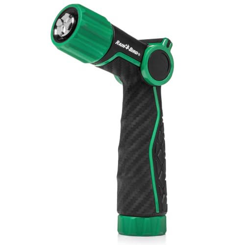 Rain Bird TCNZLADJ Garden Hose Nozzle - Thumb Control Water Spray | Adjustable Nozzle for Watering Plants, Outdoor Cleaning, Carbon Fiber Texture Grip, 3/4 In Threaded Connection, Green & Black - size: Adjustable Multi-Pattern