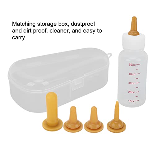Small Pet Nurser Bottle, Pet Nursing Bottle Kit Dog Nursing Supplies Clear Scale Line Practical Long Nipple Newborn Animals Feeding Bottle for Feeding, Kittens, Squirrel, Puppy(Brown Pacifier+Pink)