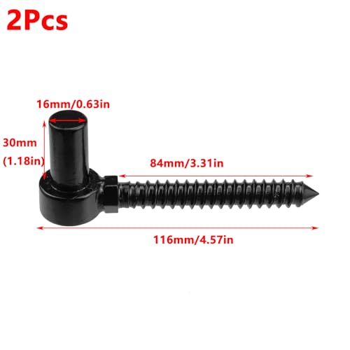 Antrader One-Piece Molding Chain Link Lag Screw Hinge,Gate Hinges,2Pcs | M12 Screw Eye Hook Hinge Bolts with Hole Dia 5/8 Adjustable Gate Sag for Wooden Fence,Farm Gate
