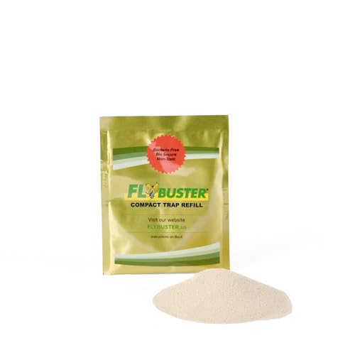Fly Bait Refill Packs | Flybuster Compact | Non-Toxic | Bait Powder for All Flytraps | 4-Pack - size: Compact (4-Pack)