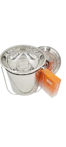 SS Strainers (Large Strainer & Pail Combo, 13 L Pail & Large Strainer Combo) - color: 13 L Pail & Large Strainer Combo, size: Large