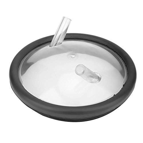Milk Bucket Lid, Food Grade Transparent Milk Bucket Lid and Gasket with 2 Openings Fits 25 to 30 L Milking Machine Buckets, Dishwasher Safe
