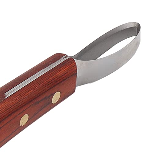 Hoof Knife for Horses on Both Sides, Loop Knife Horse, Farrier Knife, Horse Hoof Knife with Wooden Handle, Cattle Hoof Cutter, Stainless Steel Hoof Knife, Trimming Tool for