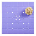Webos Shower Mat for Textured Surface：Silicone Non Slip Shower Mat Without Suction Cups Foldable - Square Bath Mat for Reglazed Tub Textured Shower Floor (Purple, 21x21) - color: Purple