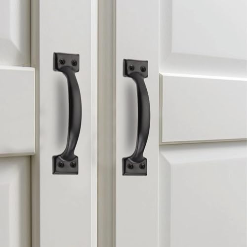 PINGEUI 30 Pack Gate Handle, 6 Inch Black Door Handle Cast Iron Sliding, Metal Long Gate Pull Handle Fence Handle for Outdoor, Garage, Interior