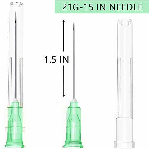 100 Pack 21Ga 1 1/2 Inch Stainless Steel Dispensing Lab Tools Accessories for Scientific Labs, Measuring and Refilling, Individually Wrapped - size: 21G 1-1/2 inch