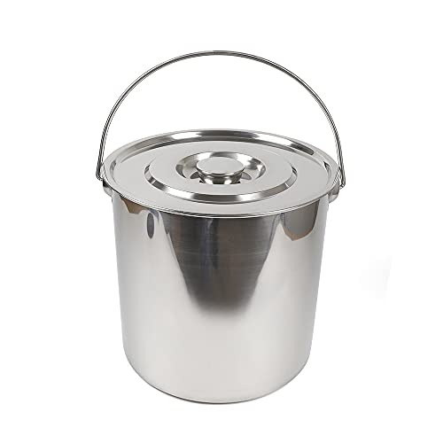 Extra Thick 304 Stainless Steel Milk Can, Milk Jug Milk Pail Anti-Leak Liquid Storage Transport Container with Sealed Lid and Carry Handle Tote Jug for ice, meat, fish, food, rice (20L/5.3Gal) - size: 20L/5.3Gal