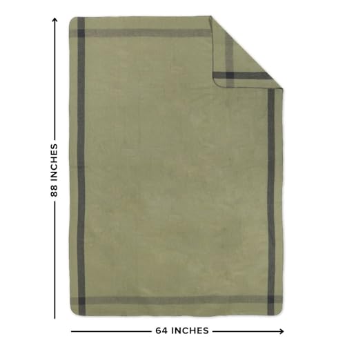 Arcturus Rainier Wool Blanket - 4.5lbs Warm, Heavy, Washable, Large | Great for Camping, Outdoors, Survival & Emergency Kits (Four Cedars) | 70% Wool, 550 GSM, Warm Even When Wet, Naturally Fire-Retardant, Triple-Washed, Home & Outdoor Adventures, 64" x 8