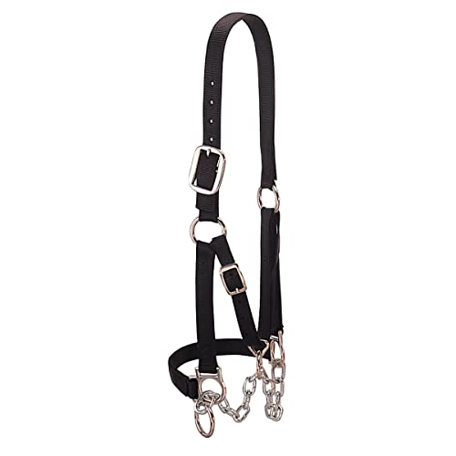Weaver Livestock Heavy-Duty Restraint Nylon Cattle Halter, Adjustable, Modern Style Cow Calf Halter, Livestock Handling Equipment for Showing, Black - color: Black