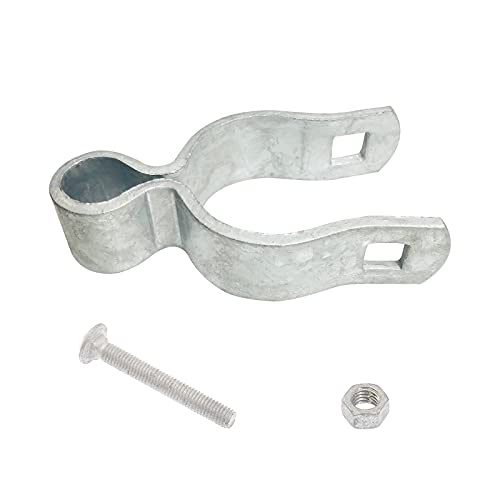 2 Pack Chain Link Fence Gate Post Hinge for 1-5/8" Outside Diameter Post/Pipe, Pressed Steel Galvanized Chain Link Gate Female Hinge - Nut/Bolt Included - size: 1-5/8 Inch