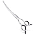 HASHIMOTO Curved Dog Grooming Scissors with Safety Round Tips, 6.5 inch. | Lightweight, No Stabbing with Blunt Tip, 440C Stainless Steel, Sharp, Friendly to amateur. - size: 6.5", style: Curved (Ball-Tip)
