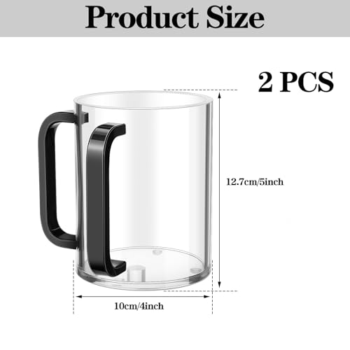 2 Pcs Acrylic Judaica Washing Cup with Dual Handles Netilat Yadayim Negel Vasser Hand Washing Cup for Jewish Ritual Shabbat Passover Home Synagogue Use